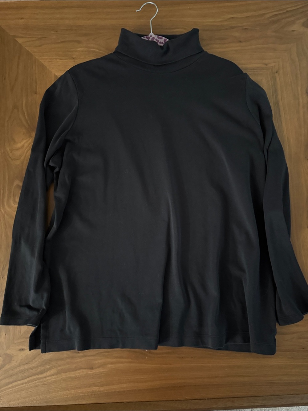 Lands' End Black Women's Long-Sleeve Turtleneck Tee- Supima